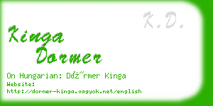 kinga dormer business card